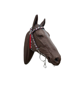 Browband Headstall vegas gambler print with quick change clips  horse size