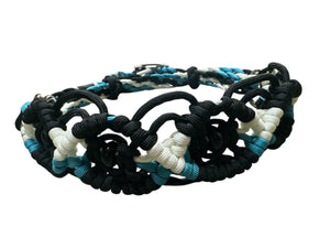 Side Pull Hackamore with a fancy noseband bitless attachment all sizes black white and neon turquoise