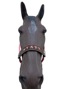 PERSONALIZED   nylon horse halter light pink
