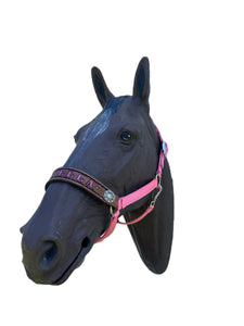 PERSONALIZED   nylon horse halter light pink