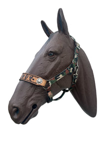 PERSONALIZED camo nylon horse halter.