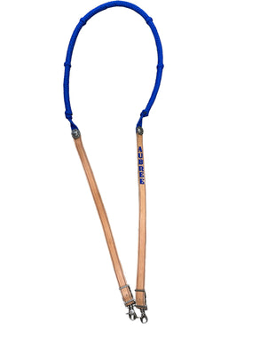 Stiff loop cable Barrel Reins with grip knots and leather bottoms...You choose color and length