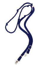 Dark  blue Barrel Reins, Round with grip knots.