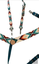 Aztec print  tack set breast collar nylon horse size