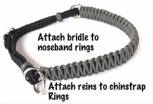 Dark Gray side pull hackamore  bitless attachment “with a whoa”...all sizes