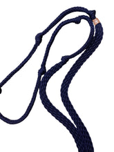 Dark  blue Barrel Reins, Round with grip knots.