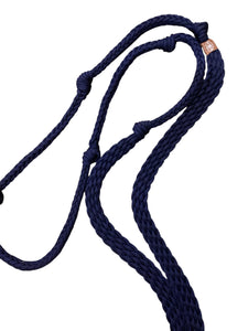 Dark  blue Barrel Reins, Round with grip knots.