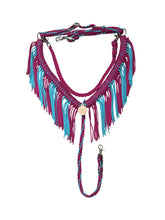 TBT Fringe Breast Collar tack set Fuschia and turquoise