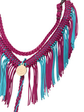 TBT Fringe Breast Collar tack set Fuschia and turquoise