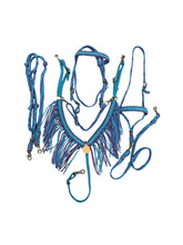 horse tack set,  (fringe breast collar, tie down set, wither strap, reins, and bridle)