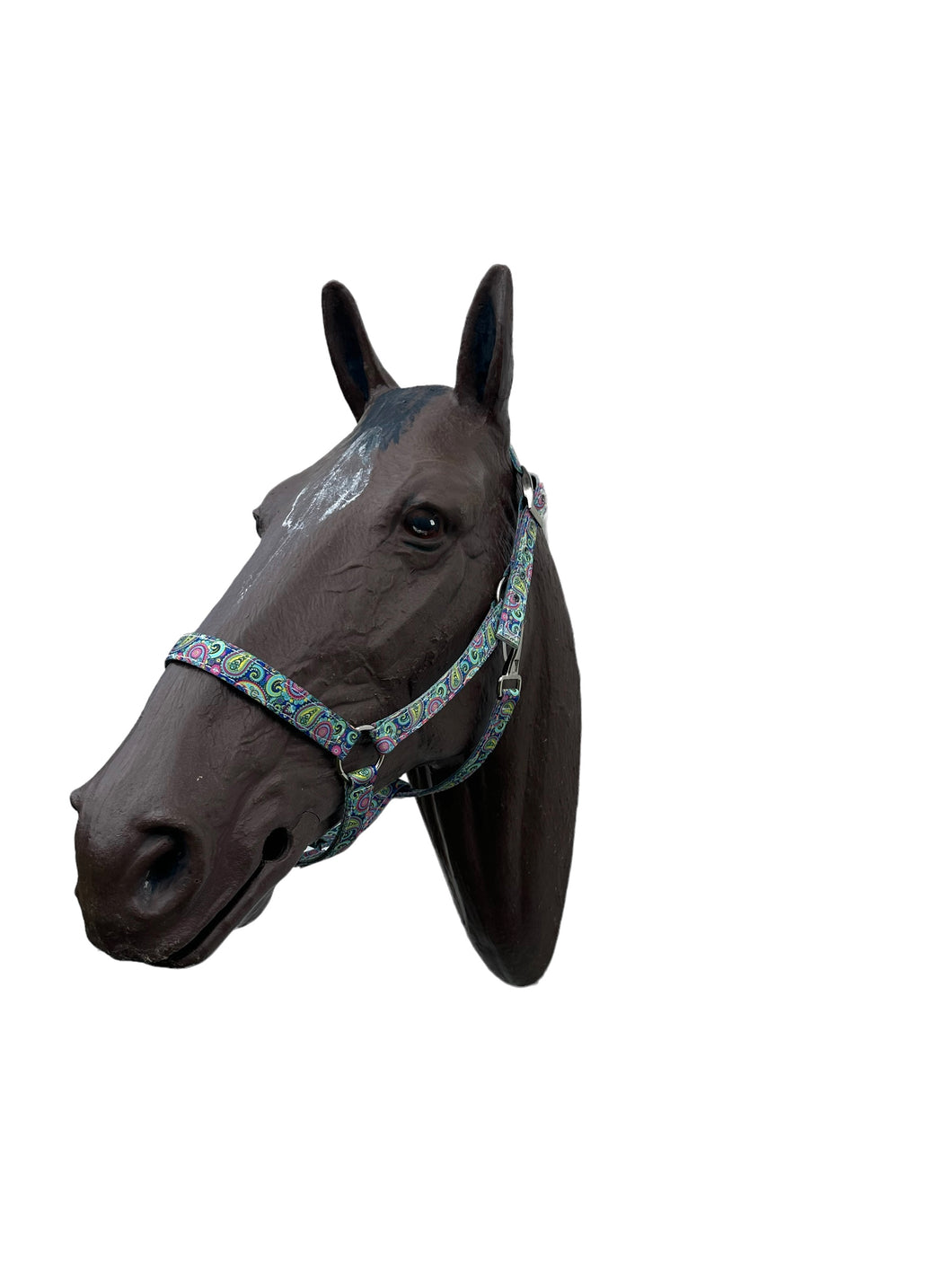 Bright paisley nylon horse halter