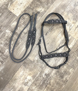 complete Bitless bridle side pull hackamore in my beaded  style