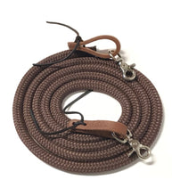 Yacht rope reins with leather water loops 8'