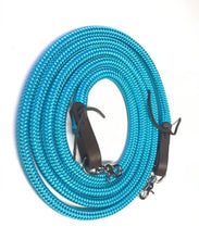 Yacht rope reins with leather water loops 8'