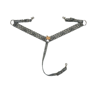 Grey cheetah  breast collar nylon horse size