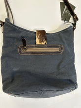 Cowhide, Tapestry and leather shoulder bag with leather strap