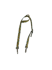One Ear Headstall sunflower cow print with quick change clips horse size