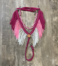 Pink Ombré  fringe breast collar with  wither strap