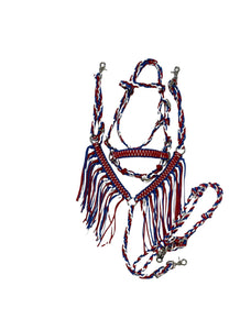 Pony Set- Red,White, and Blue with Bitless Bridle