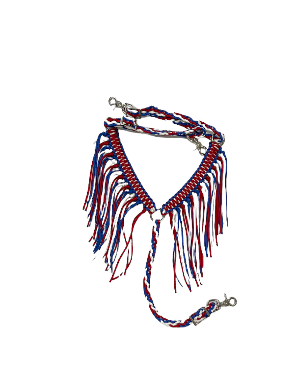 Red white and blue  fringe breast collar all sizes