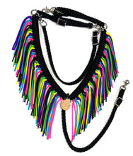 fringe breast collar neon with a wither strap