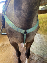 Mint paisley  breast collar nylon horse size