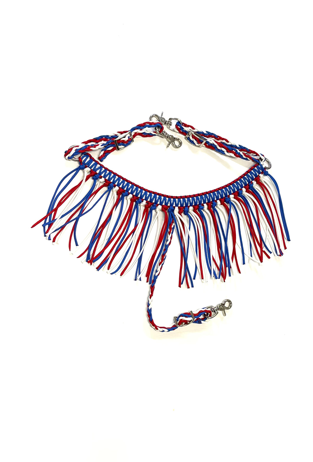 Pony Breast collar red white and blue
