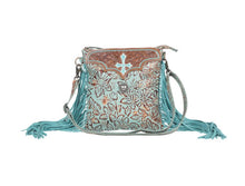beautiful turquoise leather tooled fringe western purse