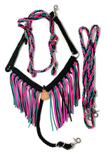 Hot pink, green turquoise, and black horse or pony Tack set