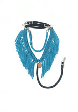 Turquoise and Black fringe breast collar with wither strap