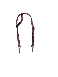 One Ear Headstall pink cheetah print with quick change clips  horse size