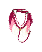 Pink Ombré  fringe breast collar with  wither strap