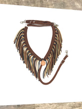Fringe breast collar brown, black, and gold
