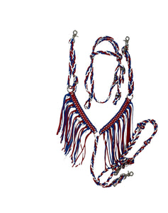 Pony Set- Red,White, and Blue with Bitless Bridle
