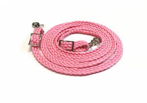 SALE 8’ flat braided reins light pink
