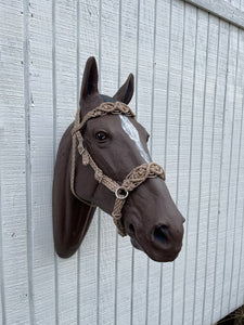 Horse Bitless bridle with fancy braided side pull hackamore