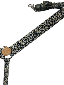 Grey cheetah  breast collar nylon horse size