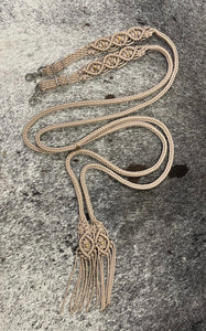 Fancy braided split reins in desert with genuine jasper  gemstones...beautiful yet practical
