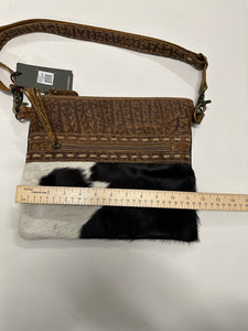 Myra Bag Crossbody Bag cowhide and Leather Crossbody Purse Cheetah Print with Hairon Small