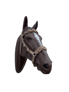 Horse Bitless bridle with fancy braided side pull hackamore