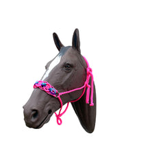 Braided horse halter hot pink