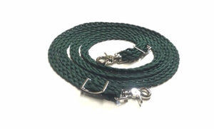 SALE 8’ flat braided reins hunter green