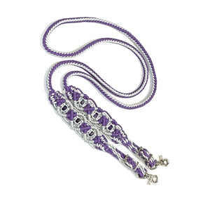 8' Fancy  braided loop reins with  amethyst beads