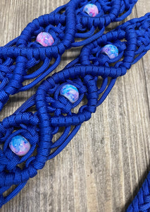 8' Fancy  braided loop reins with  european painted glass beads