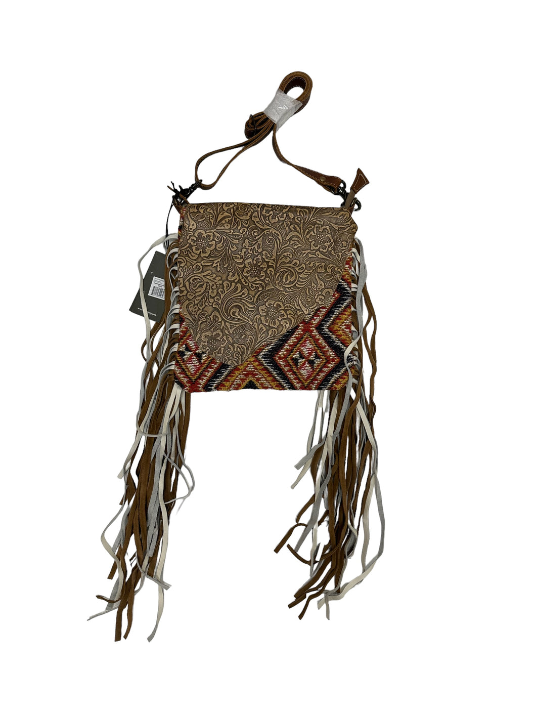 CONCEALED CARRY leather and tapestry fringe purse western purse