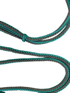 braided split reins in green turquoise and charcoal grey…you can choose colors
