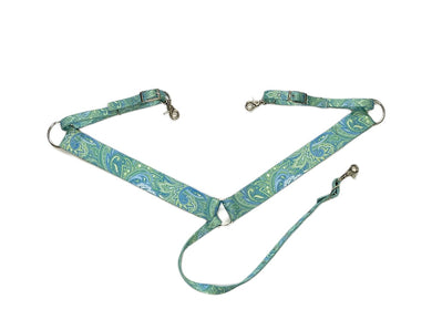 Mint paisley  breast collar nylon horse size