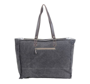 myra x large weekender bag with hair on leather