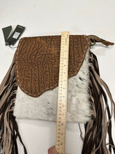 CONCEALED CARRY leather and tapestry fringe purse western purse