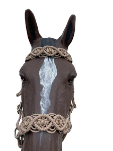 Horse Bitless bridle with fancy braided side pull hackamore